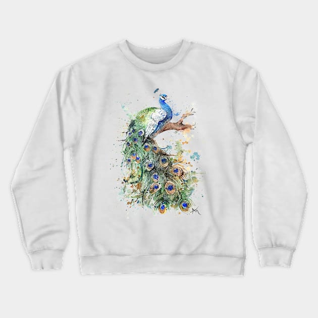 Peacock Crewneck Sweatshirt by Andraws Art